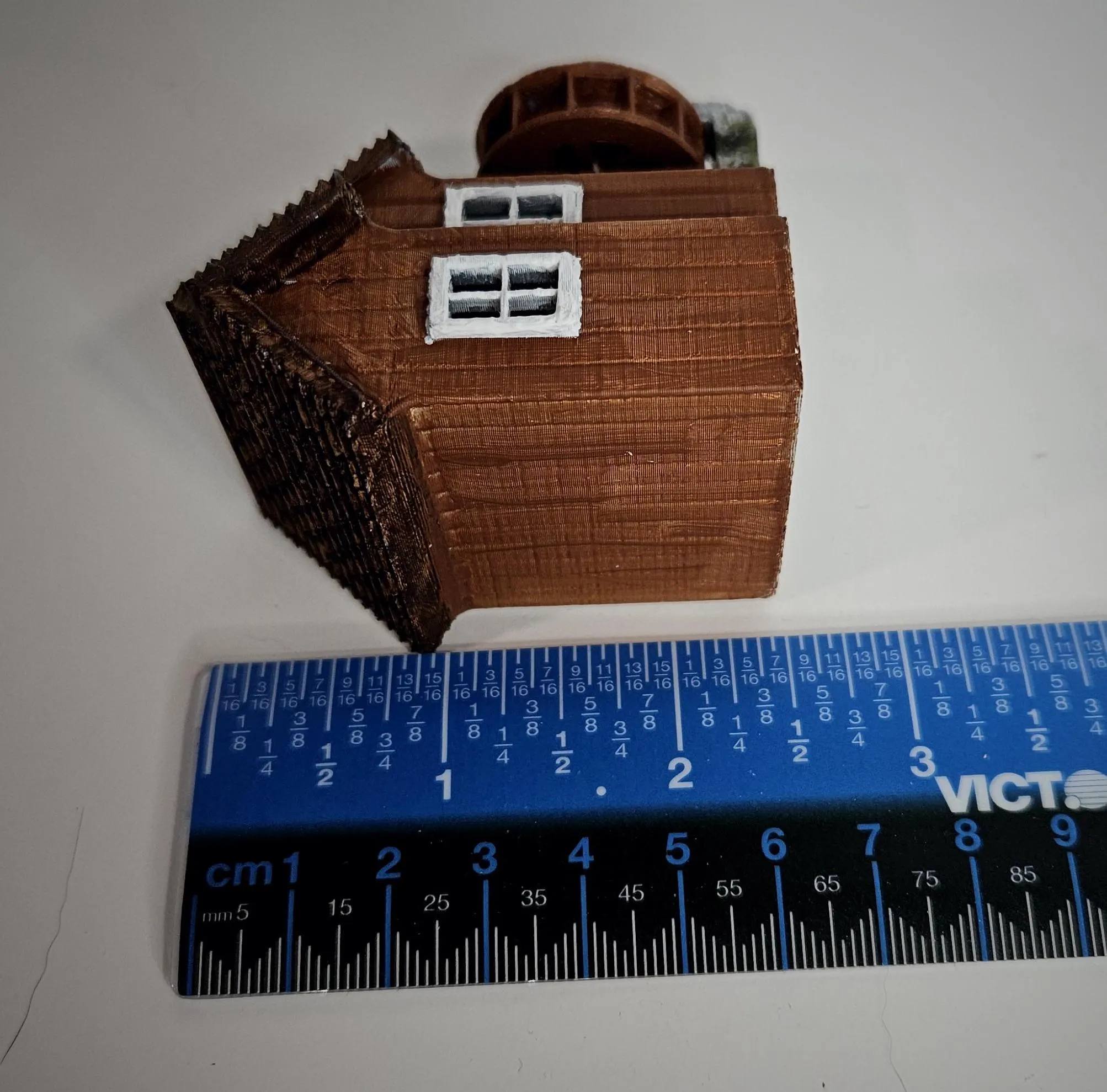 Detailed printed features on HO scale medium waterwheel building kit